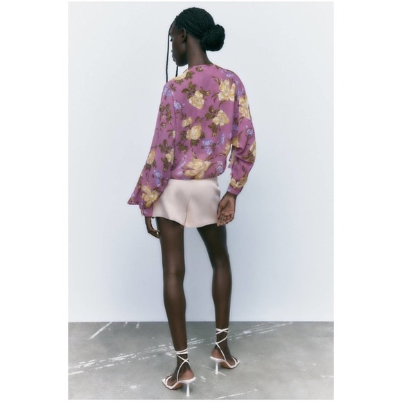 NWT ZARA MULTICOLOR FLORAL PRINT TOP / BLOUSE - NWT - Picture 7 of 10